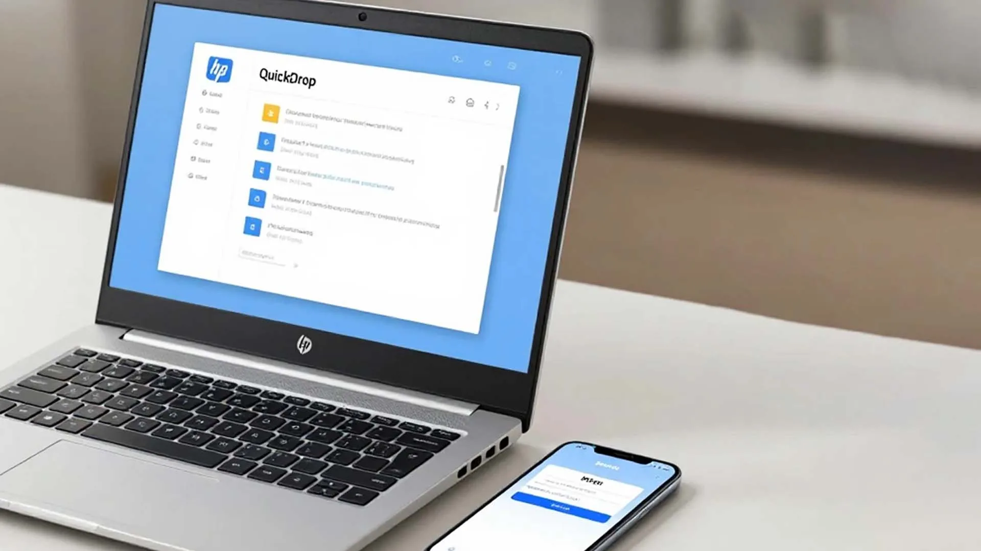 انتقال فایل بین لپ‌تاپ HP و موبایل با HP QuickDrop