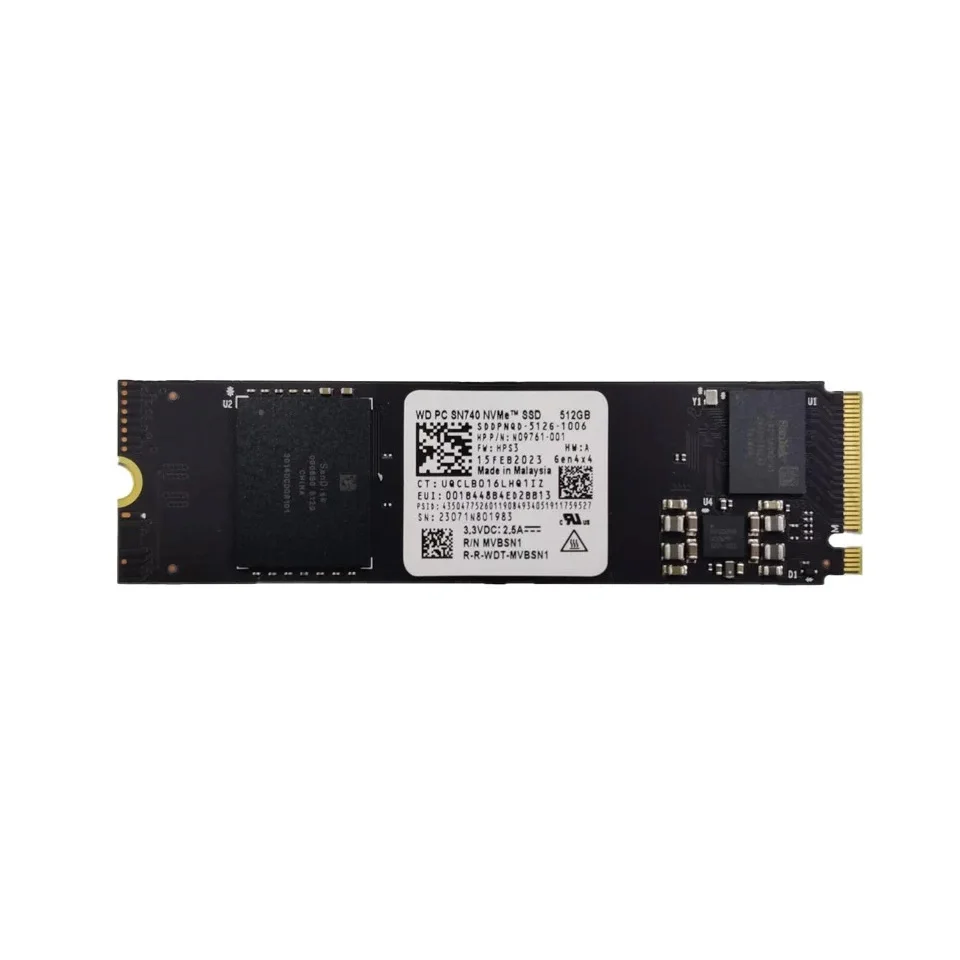 هارد اس اس دی اینترنال western digital مدل SN740 NVMe ظرفیت 512 گیگابایت پایه بلند (نو بدون جعبه)