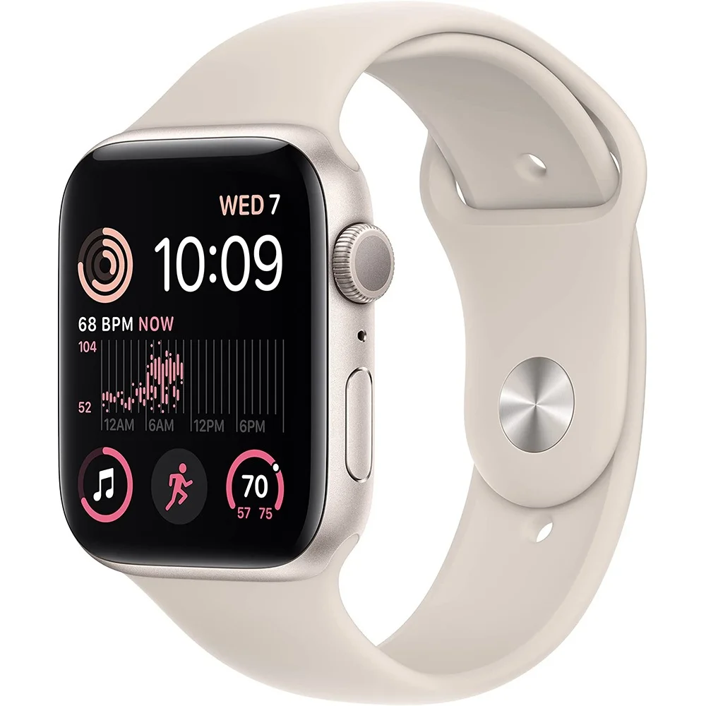ساعت هوشمند اپل سری SE 2022 مدل  40mm starlight aluminum with Sport silicone Band