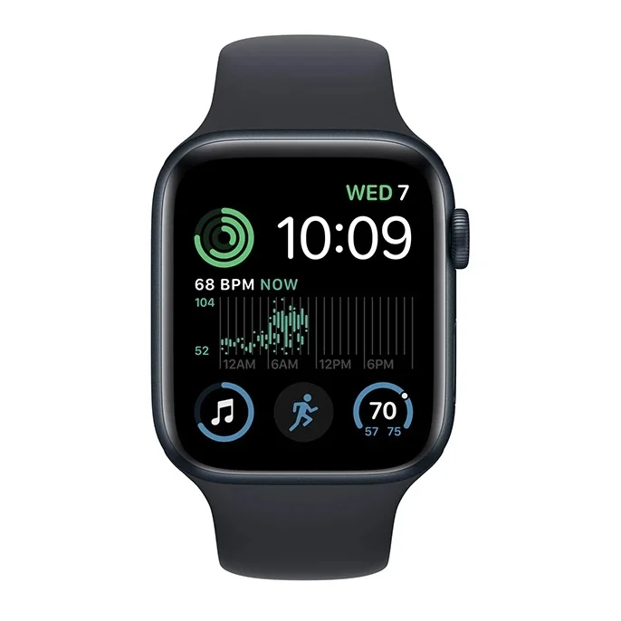 ساعت هوشمند اپل سری SE 2022 مدل  40mm midnight aluminum with Sport silicone Band