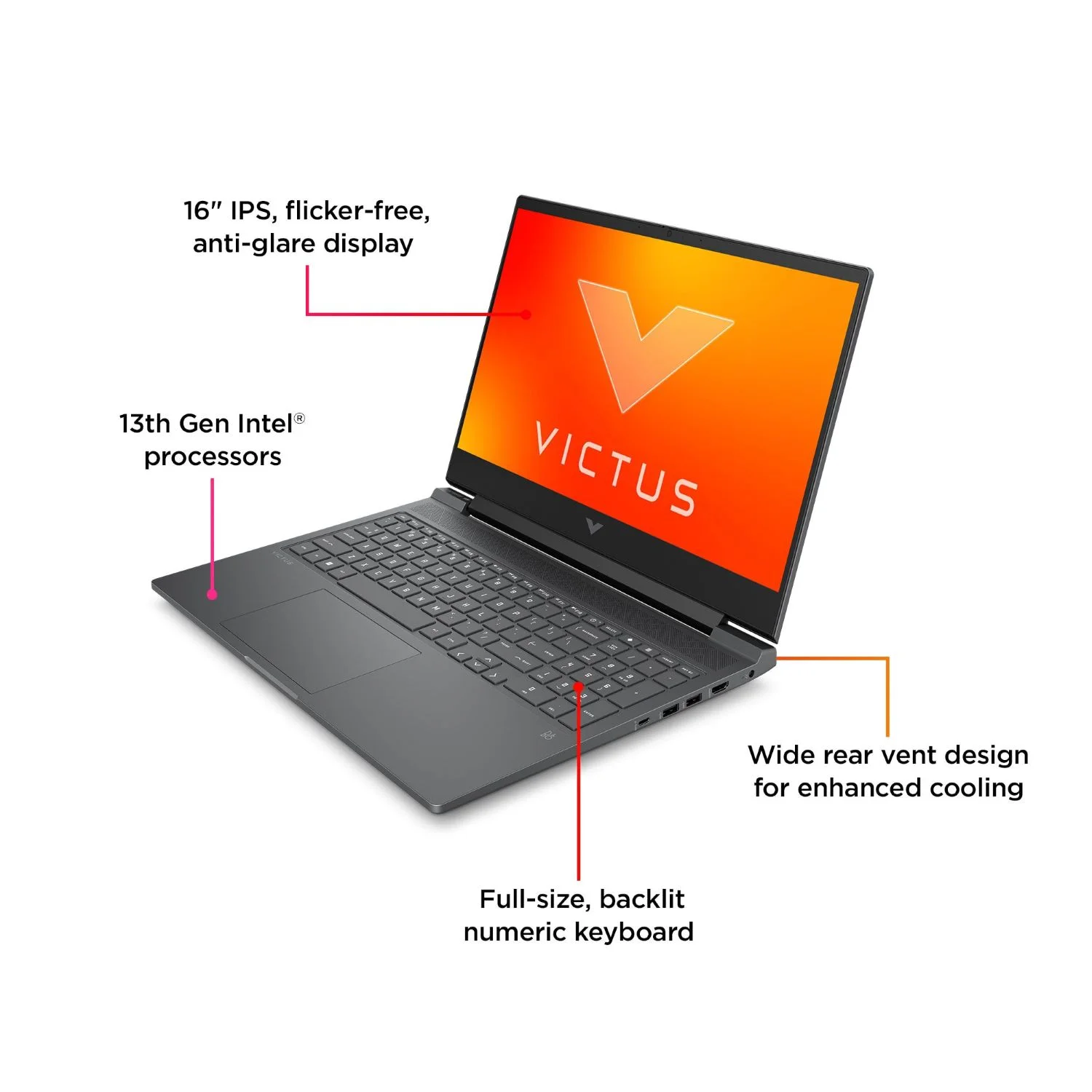 لپ تاپ 16.1 اینچی اچ‌ پی مدل Victus 16 R0042 i7 13700H 64GB 2TB SSD NVIDIA GeForce RTX4060