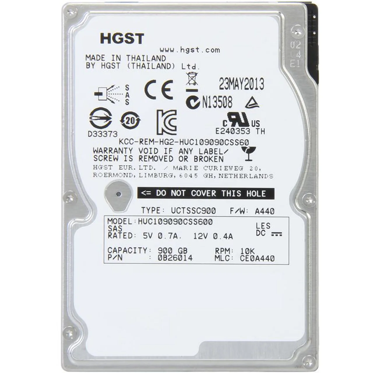 هارد اینترنال اچ جی اس تی مدل Ultrastar C10K900 HUC109090CSS600 ظرفیت 900 گیگابایت