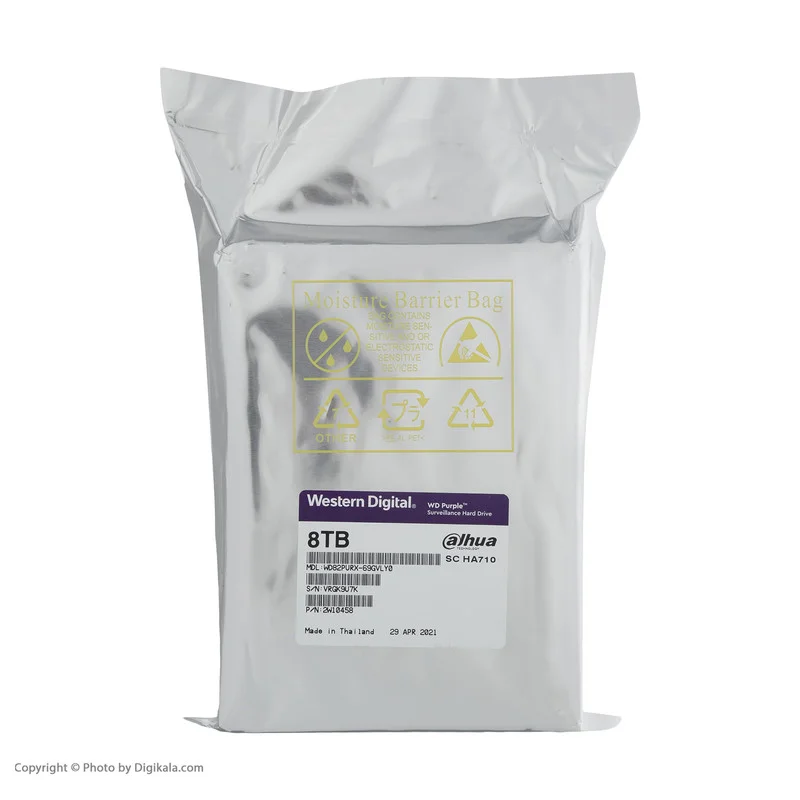 هارددیسک اینترنال وسترن دیجیتال مدل Purple WD82PURX-64GVLY0 ظرفیت 8 ترابایت