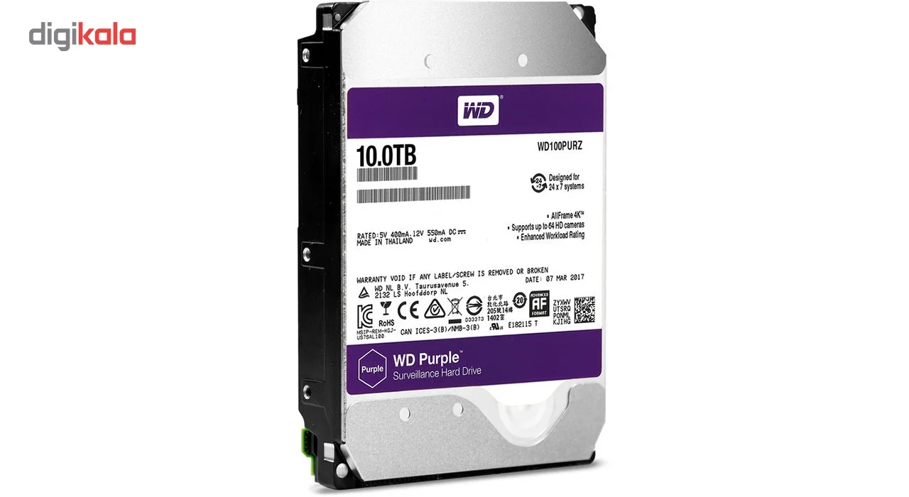 هارددیسک اینترنال وسترن دیجیتال مدل Purple WD100PURZ ظرفیت 10 ترابایت