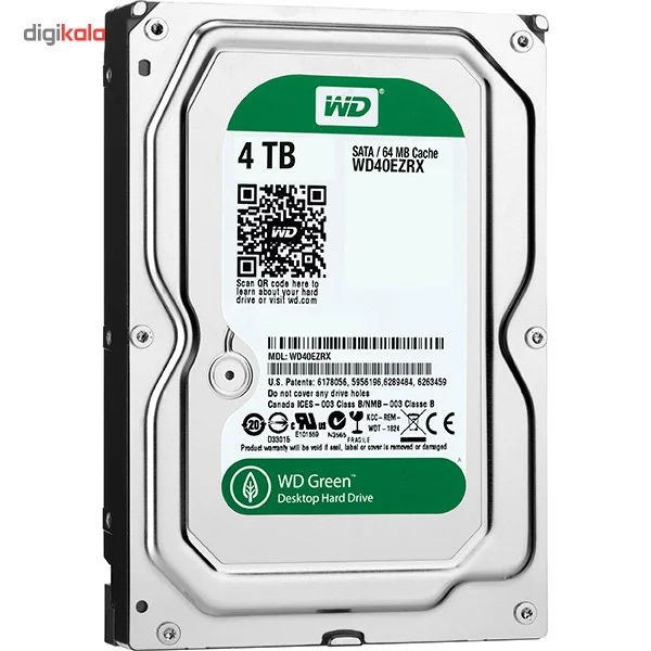هارددیسک اینترنال وسترن دیجیتال سری سبز مدل WD40EZRX ظرفیت 4 ترابایت