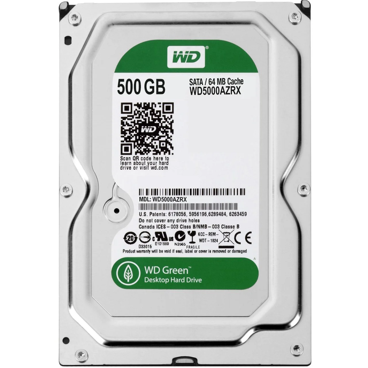 هارددیسک اینترنال وسترن دیجیتال سری سبز مدل WD5000AZRX ظرفیت 500 گیگابایت