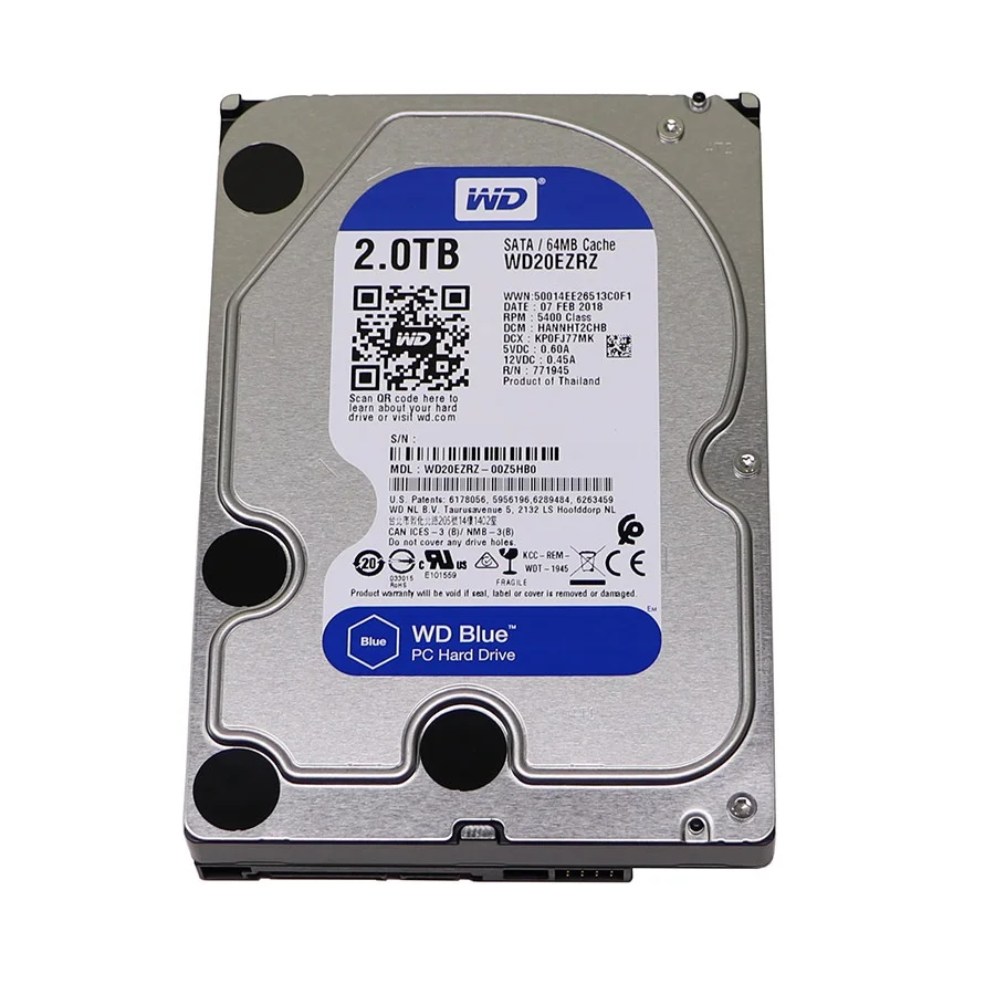 هارددیسک اینترنال وسترن دیجیتال مدل Blue WD20EZRZ ظرفیت 2 ترابایت