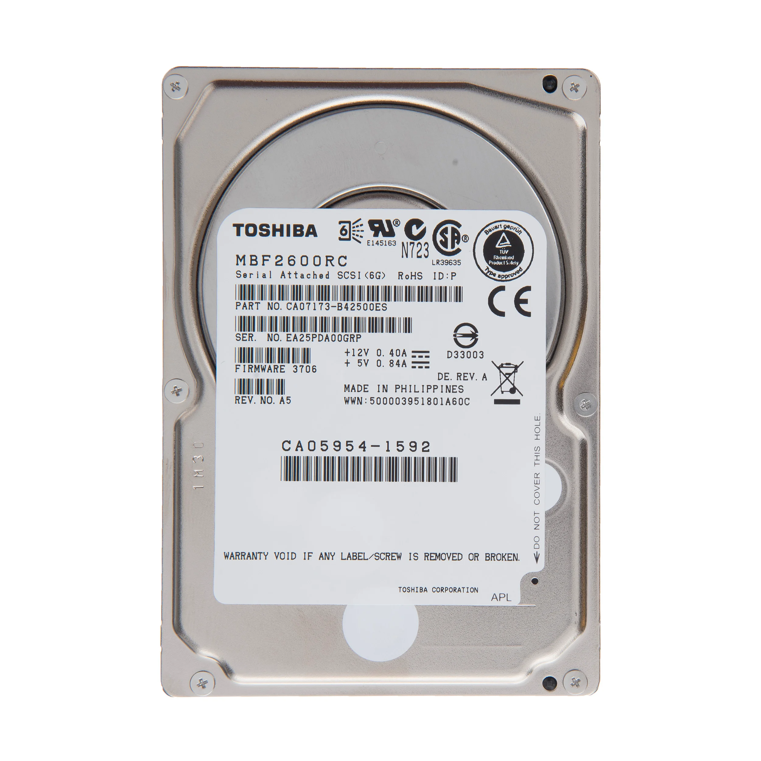 هارددیسک اینترنال توشیبا مدل MBF2600RC ظرفیت 600 گیگابایت