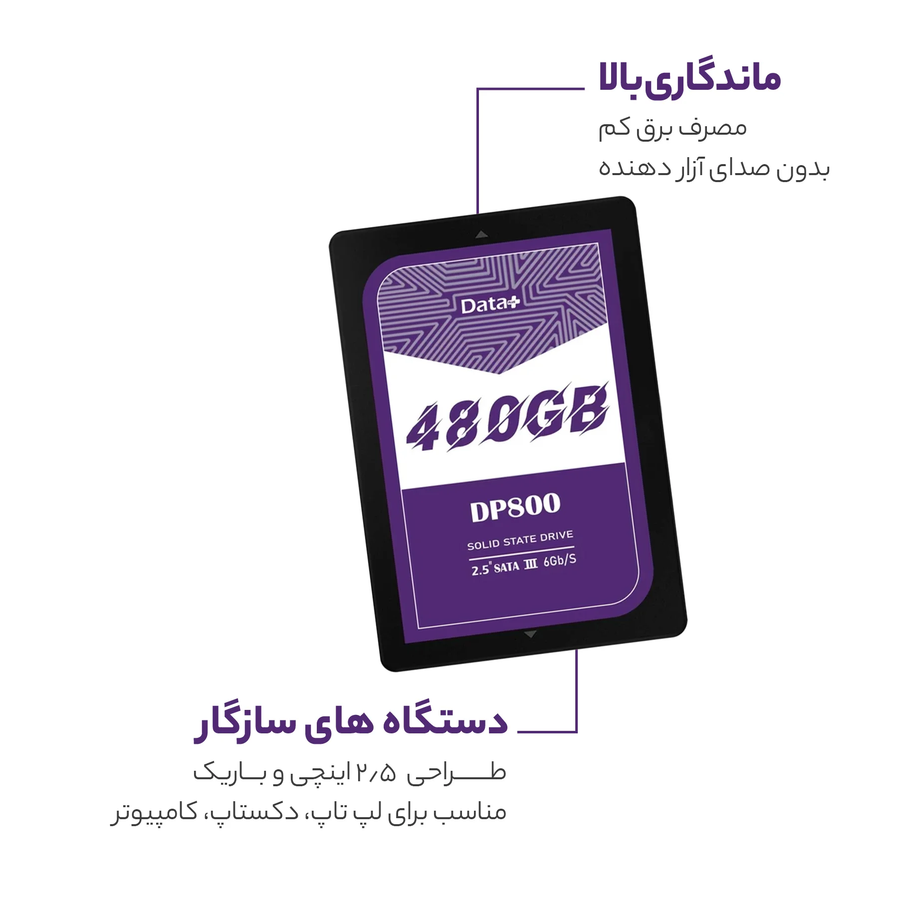 هارد اس اس دی اینترنال DATA PLUS مدل DP800 ظرفیت 480 گیگابایت