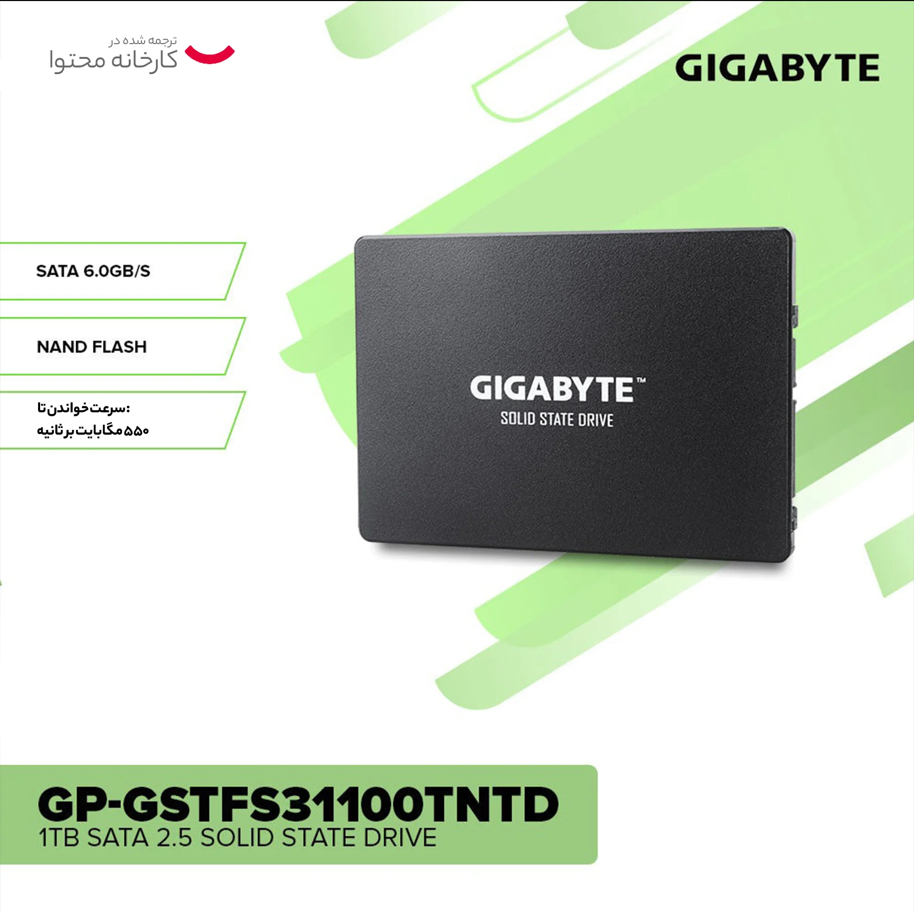 اس اس دی اینترنال گیگابایت مدل GP-GSTFS31100TNTD ظرفیت 1 ترابایت