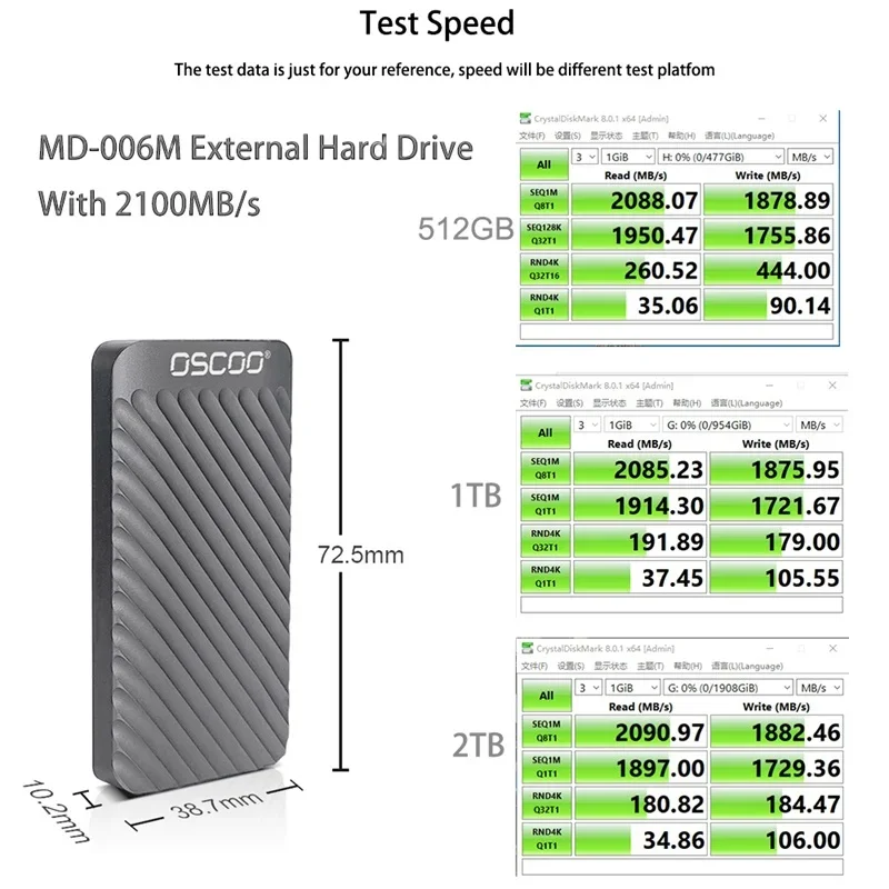 اس اس دی اکسترنال اوسکو مدل MD006 ظرفیت 1 ترابایت