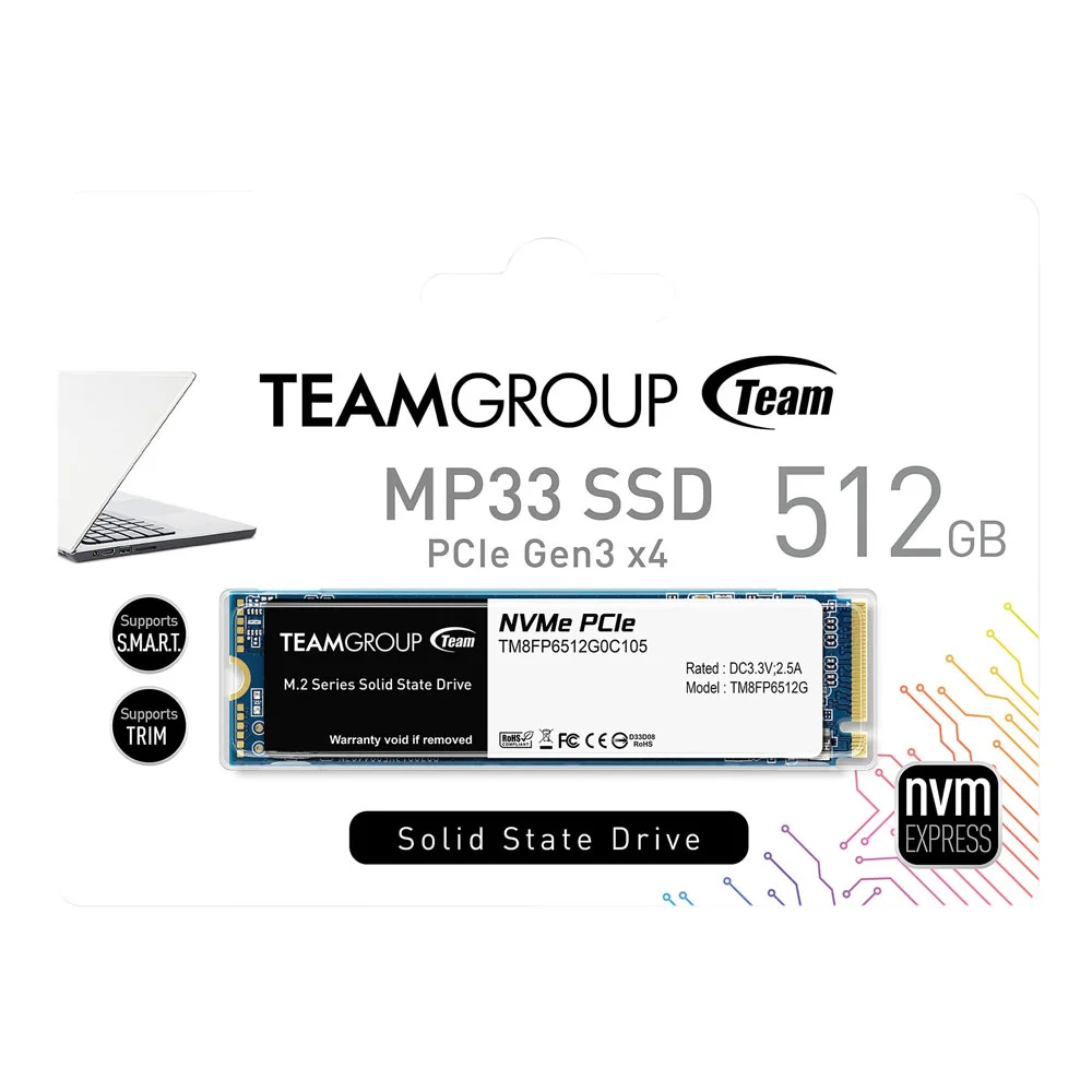 اس اس دی اینترنال تیم گروپ مدل M.2 MP33 ظرفیت 512 گیگابایت