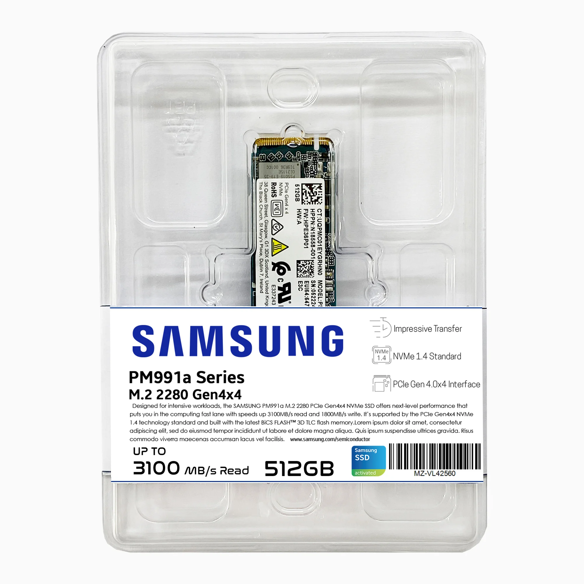 اس اس دی اینترنال سامسونگ مدل PM991a NVMe ظرفیت 512 گیگابایت