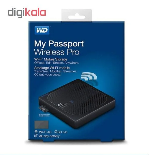 هارددیسک اکسترنال وسترن دیجیتال مدل My Passport Wireless PRO ظرفیت 2 ترابایت