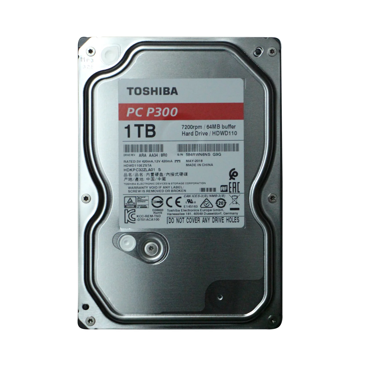 هارددیسک اینترنال توشیبا مدل P300 HDWD110EZSTA ظرفیت 1 ترابایت