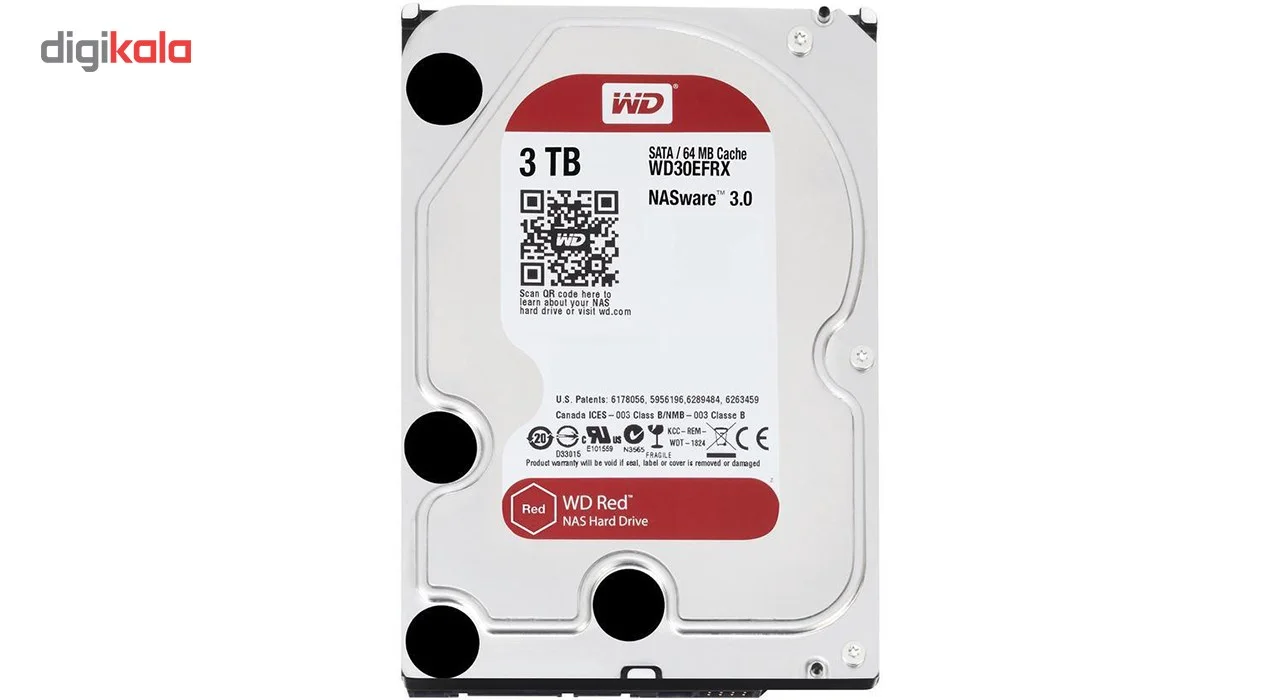 هارددیسک اینترنال وسترن دیجیتال مدل Red WD30EFRX ظرفیت 3 ترابایت