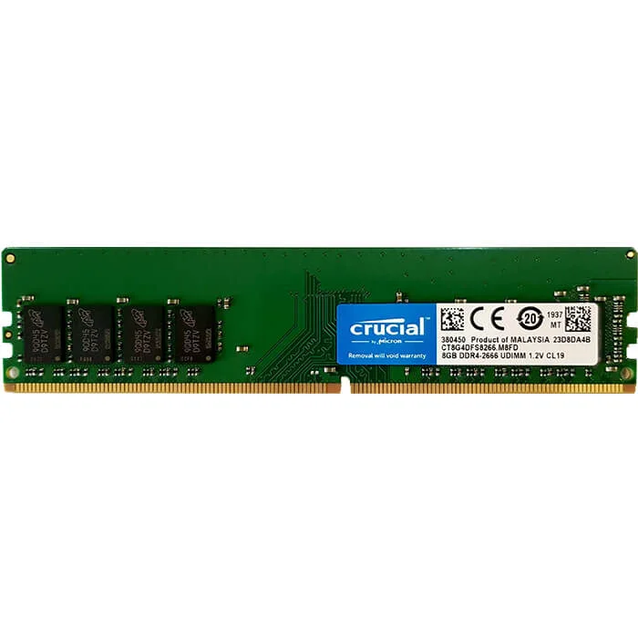 رم کامپیوتر  DDR4 تک کاناله کروشیال 2666 مدل CT8G4SFRA266 ظرفیت 8 گیگابایت