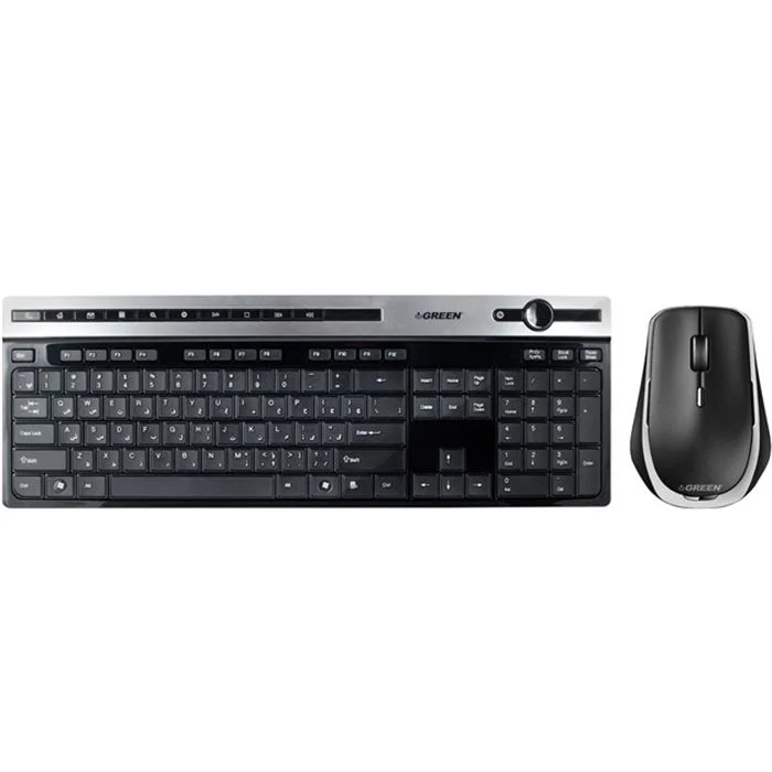 کیبورد و ماوس بی سیم گرین مدل GKM-505W