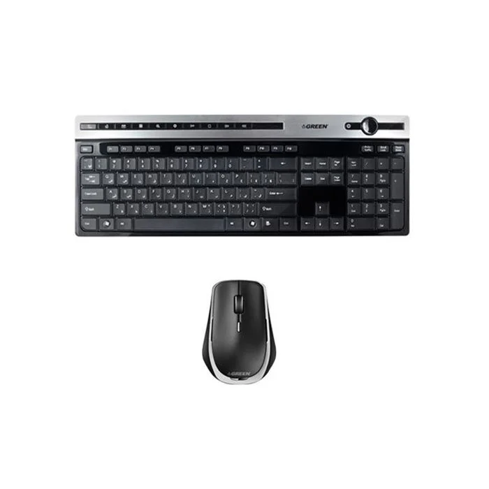 کیبورد و ماوس بی سیم گرین مدل GKM-505W