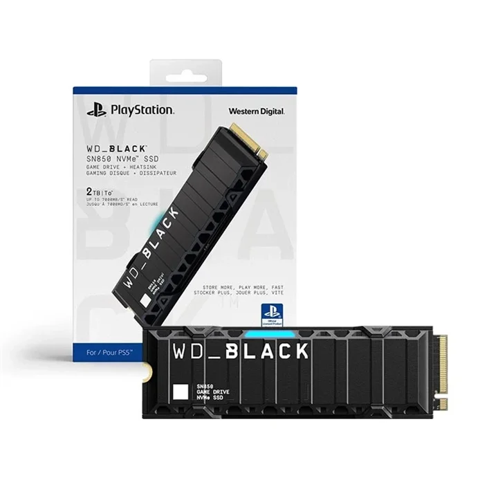 حافظه اس اس دی وسترن دیجیتال SN850 هیت سینک دار برای ps5 ظرفیت 2 ترابایت