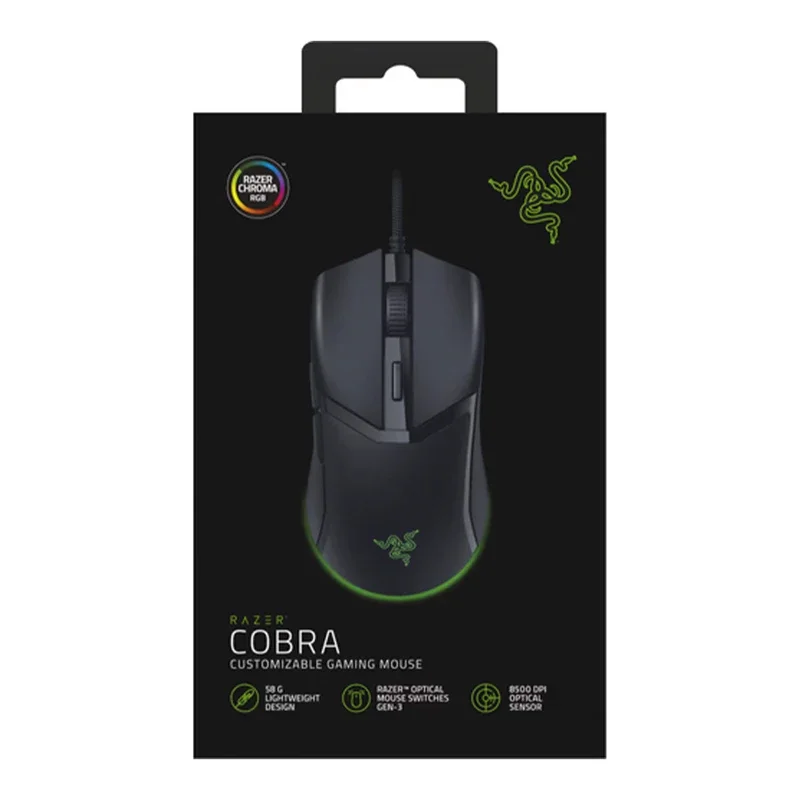 ماوس گیمینگ باسیم ریزر مدل COBRA با حسگر اپتیکال