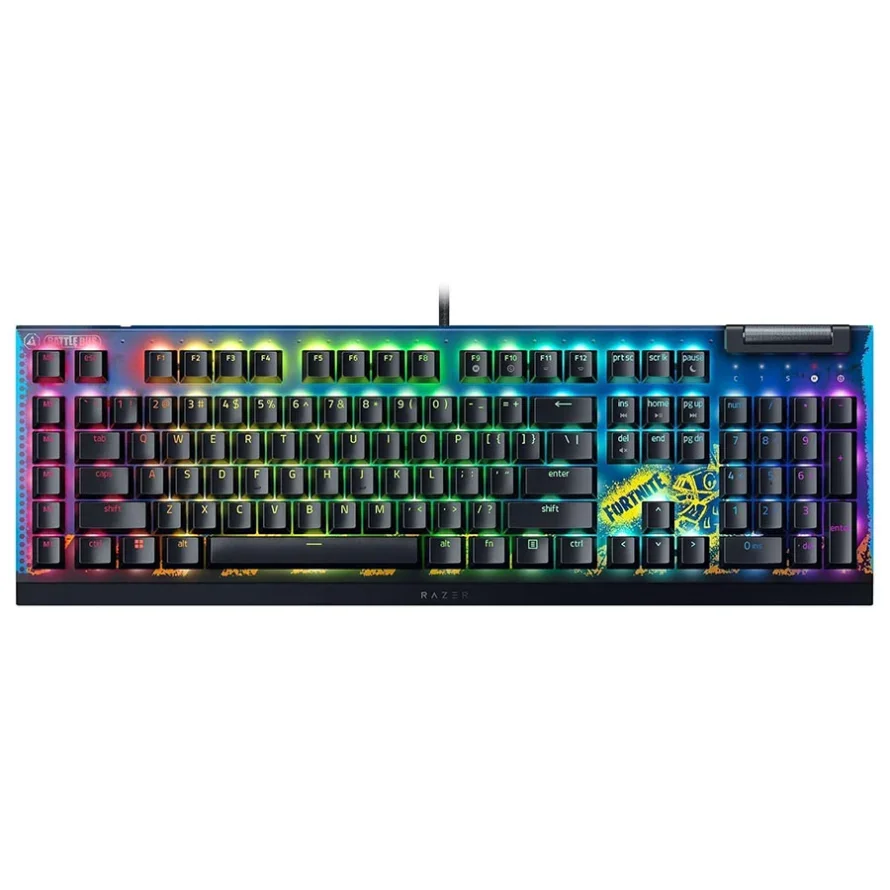 کیبورد باسیم گیمینگ ریزر مدلBlackWidow V4 X Fortnite Edition