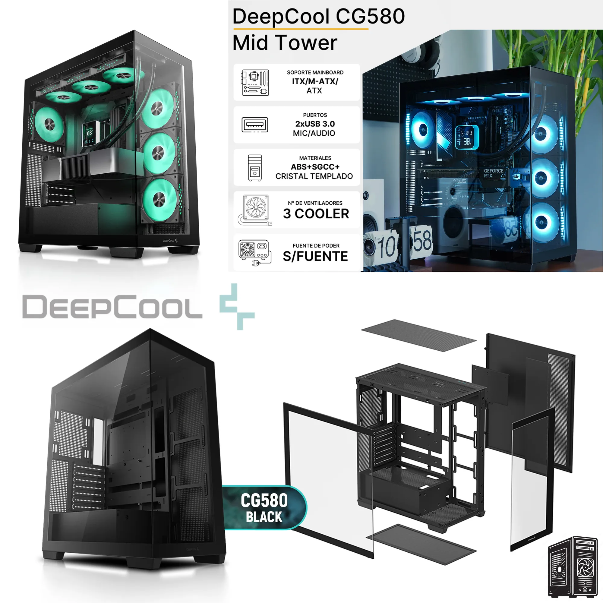 کامپیوتر دسکتاپ دیپ کول مدل 3060 12 gig