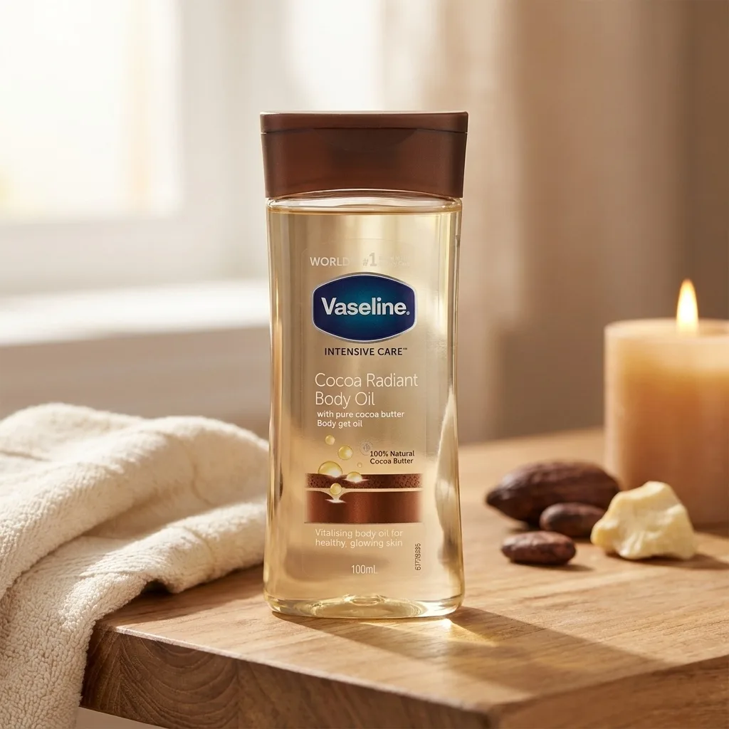 روغن بدن وازلین مدل Cocoa Butter حجم 200 میلی‌لیتر حاوی کره کاکائو خالص، ترمیم‌کننده پوست خشک و حساس، جذب سریع، حفظ رطوبت و ایجاد حس بدون چربی