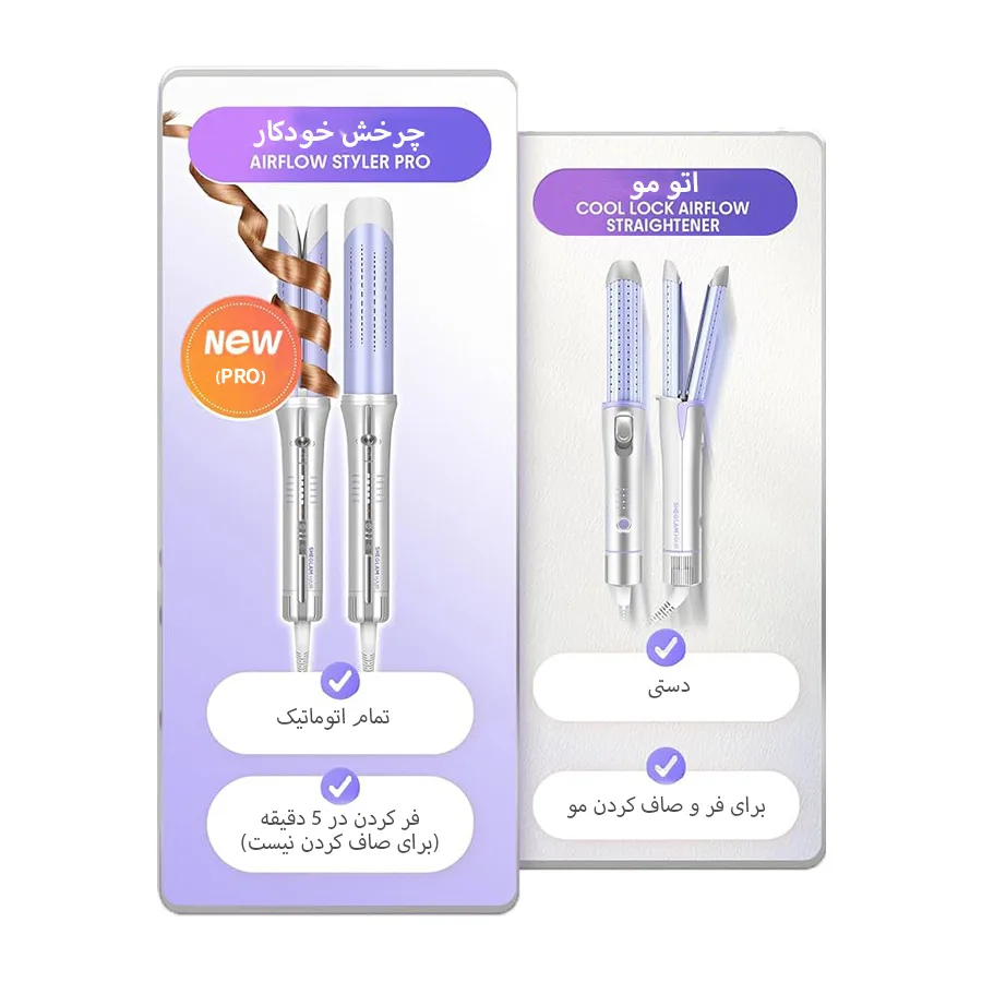 فر کننده و حالت دهنده مو شیگلم مدل Airflow Styler Pro-32mm