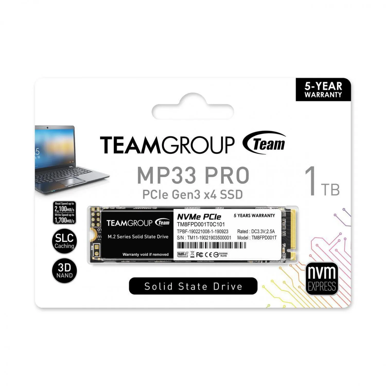 اس اس دی اینترنال تیم گروپ مدل M.2 MP33 ظرفیت 512 گیگابایت