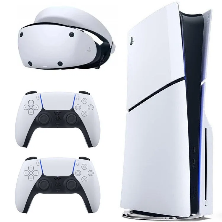 کنسول بازی سونی مدل PlayStation 5 Slim ریجن اروپا سری 2016A نسخه دیسک‌خور ظرفیت یک ترابایت به همراه VR و دسته اضافی