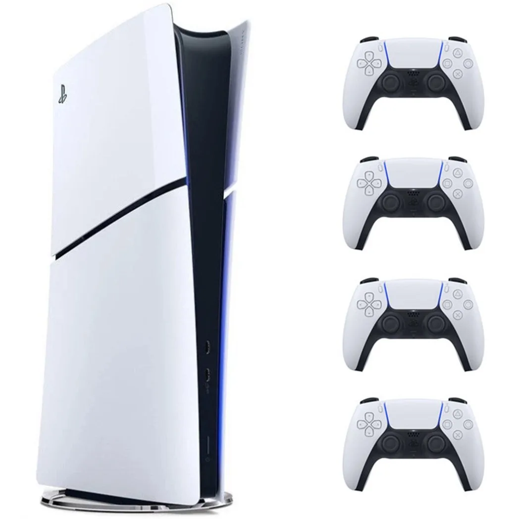 کنسول بازی سونی مدل PlayStation 5 Slim ریجن اروپا سری 2016B نسخه دیجیتال ظرفیت یک ترابایت به همراه 4 دسته