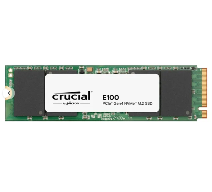 حافظه SSD اینترنال کروشیال مدل E100 Gen4 ظرفیت 1 ترابایت، رابط PCIe 4.0، سرعت خواندن 5000 مگابایت بر ثانیه و نوشتن 4500 مگابایت بر ثانیه، فلش TLC و عمر مفید 2 میلیون ساعت