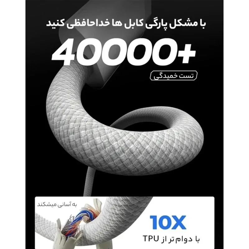 کابل شارژ اپل USB-C به USB-C  توان 60 وات طول 1 متر های کپی