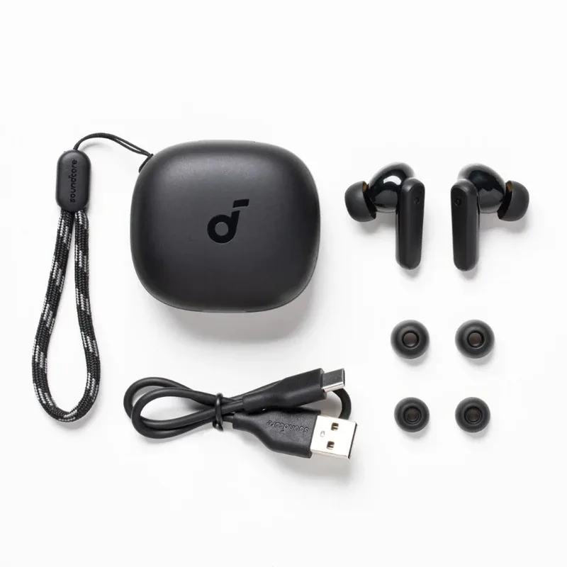 هدفون بلوتوثی انکر مدل SoundCore R50i A3949 بدون قابلیت نویز کنسلینگ، درگاه شارژ USB Type-C، دارای فناوری AI-Enhanced Calls برای کاهش نویز و بهبود مکالمات، مقاوم در برابر رطوبت و عرق