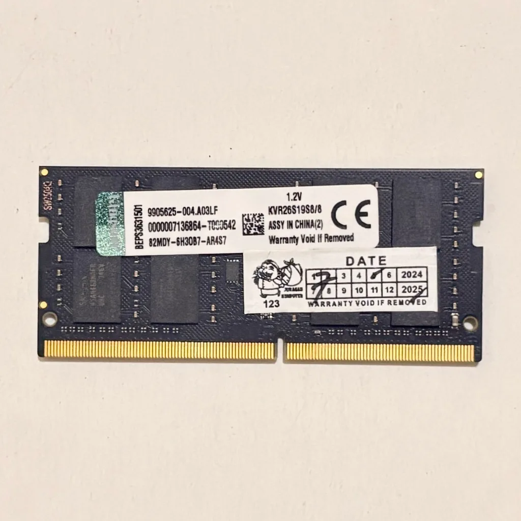 رم لپ تاپ DDR4 تک کاناله 3200 مگاهرتز CL22 کینگستون ظرفیت 8 گیگابایت