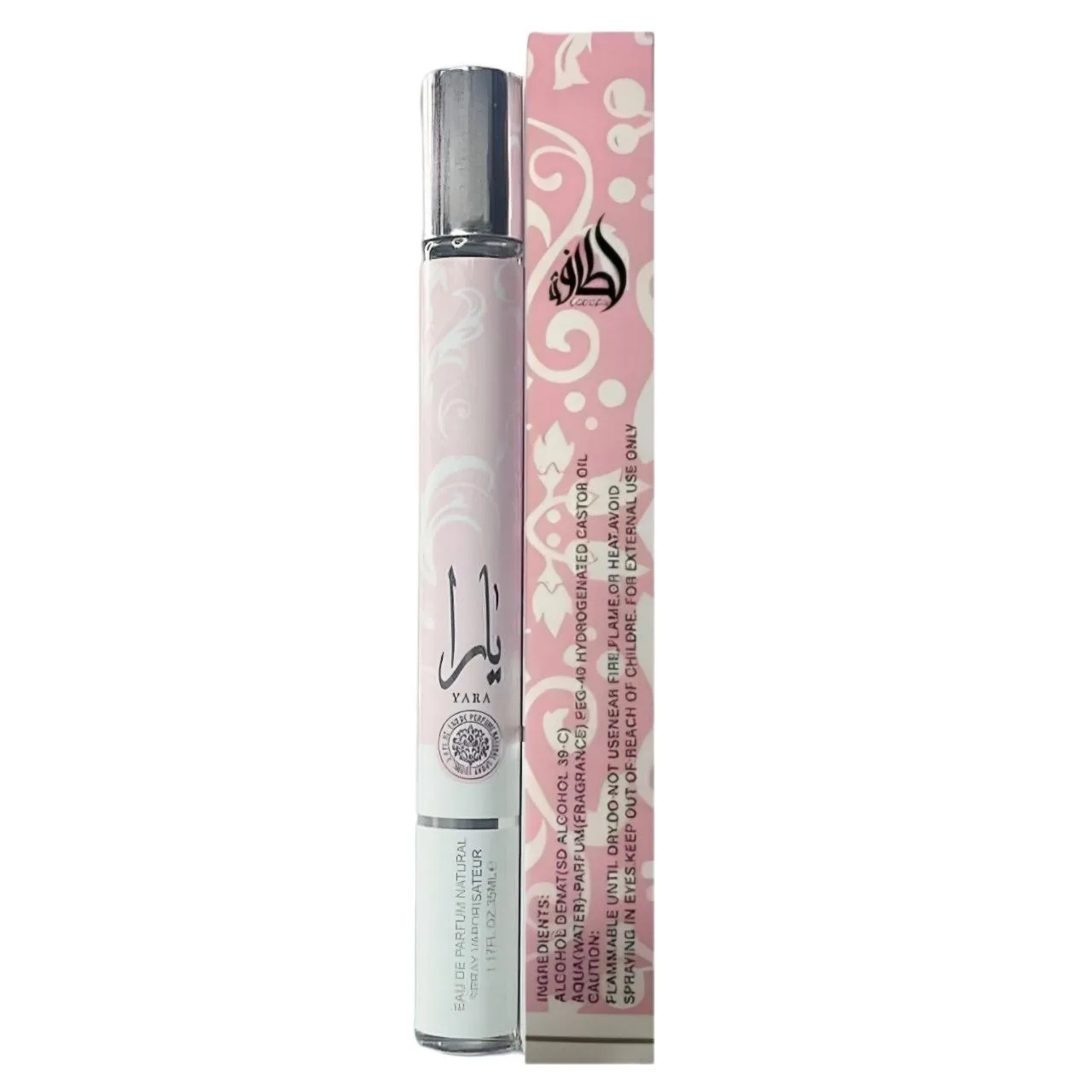 عطر جیبی زنانه لطافه مدل یارا با رایحه گرم حجم 30 میلی لیتر