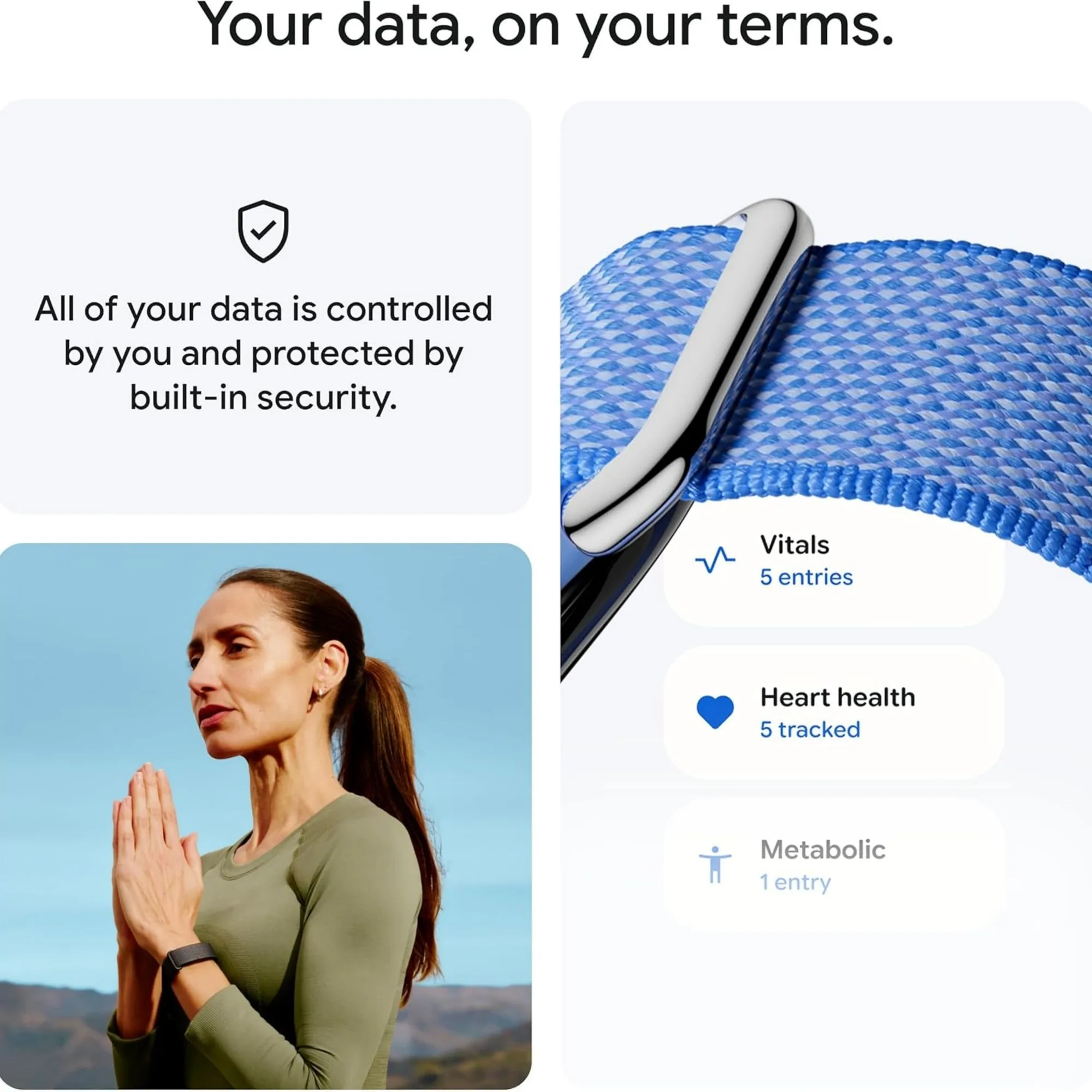 مچ بند هوشمند گوگل مدل Fitbit Air با بند پارچه‌ای