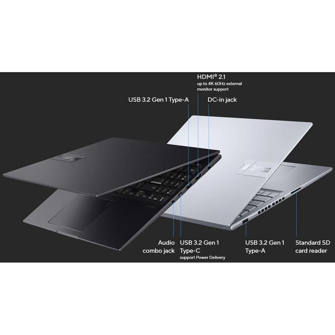 لپ تاپ 16 اینچی ایسوس مدل Vivobook 16X K3605VC-i5 13420H-RTX3050 4GB-16GB DDR4 3200MHz-512GB SSD-IPS 144Hz-Backlit به همراه کیف - کاستوم شده