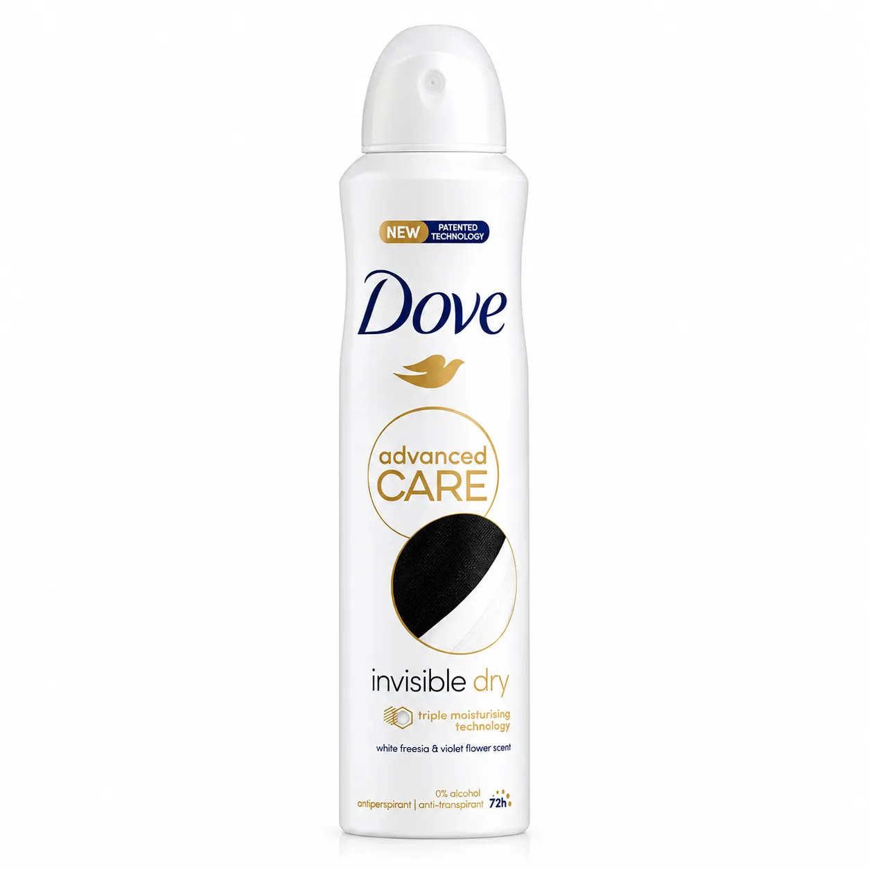 اسپری ضدتعریق زنانه داو مدل Invisible Dry 72HR UK حجم 250 میلی‌لیتر