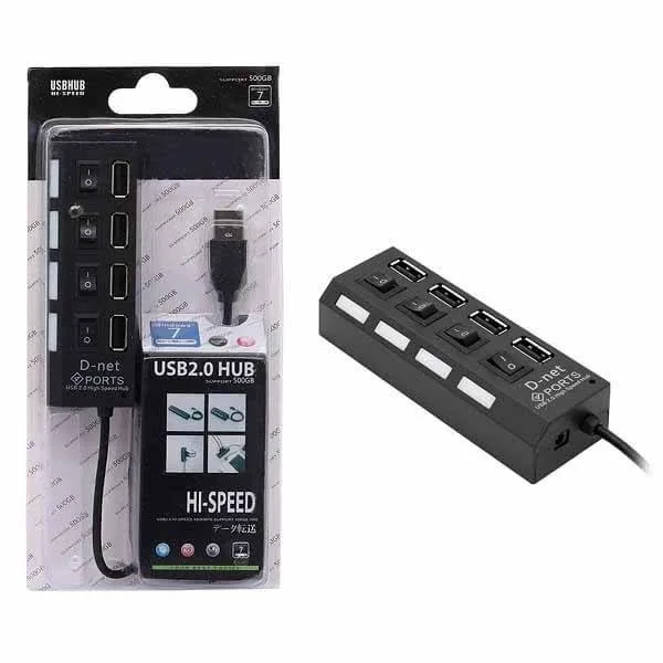 هاب 4 پورت USB 2.0 پورتز مدل HI-SPEED
