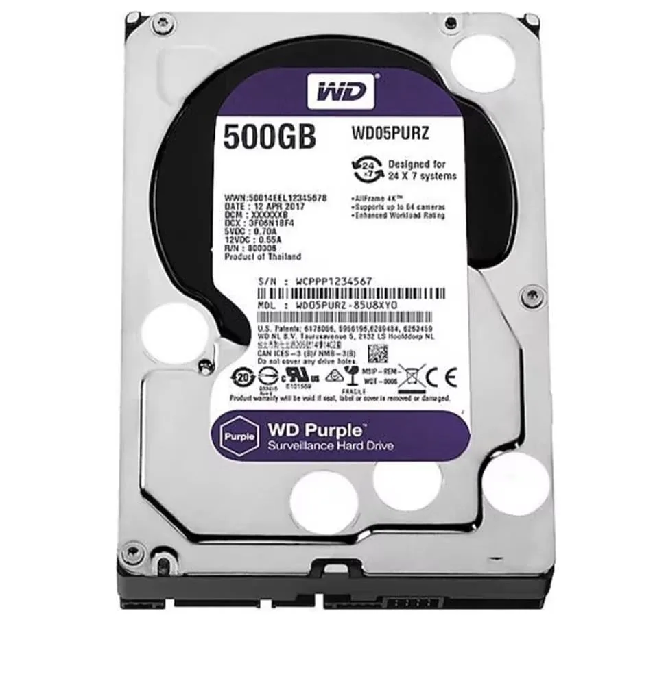 هارد دیسک اینترنال وسترن دیجیتال مدل WD05PURZ ظرفیت 500 گیگابایت