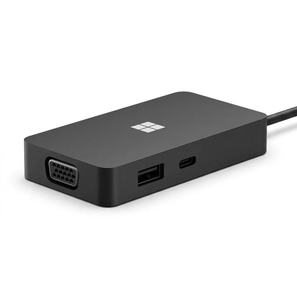 مبدل USB-C به HDMI / VGA / LAN / USB-C / USB-A مایکروسافت مدل Travel Hub(اصلی بدون باکس-اکبند)