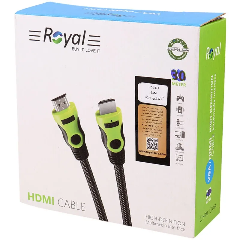 کابل HDMI 1.4V رویال Royal طول 30 متر
