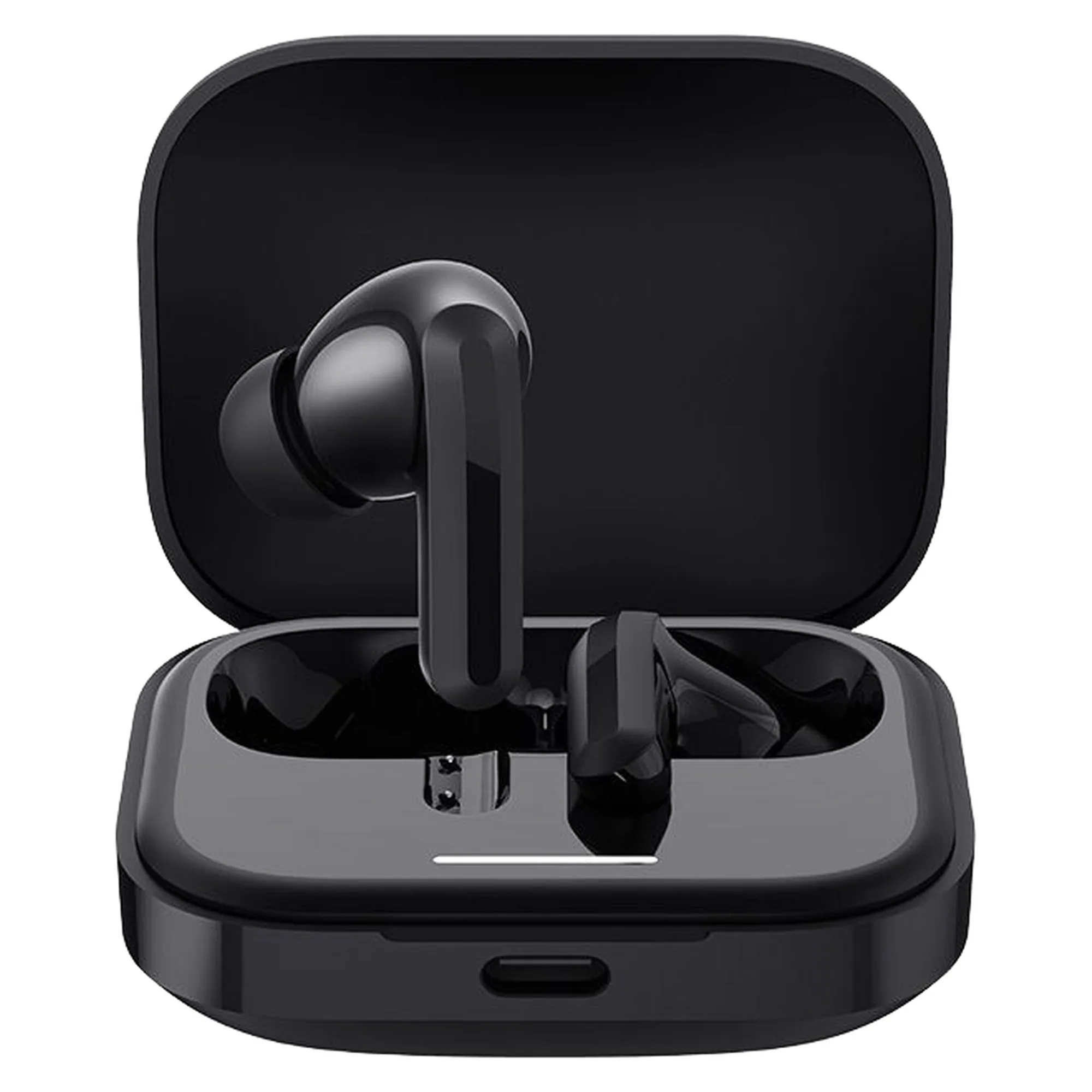 هدفون بلوتوثی شیائومی مدل Redmi Buds 5 با نویز کنسلینگ فعال (ANC)، درگاه شارژ USB Type-C، دارای نشانگر روی محفظه شارژ