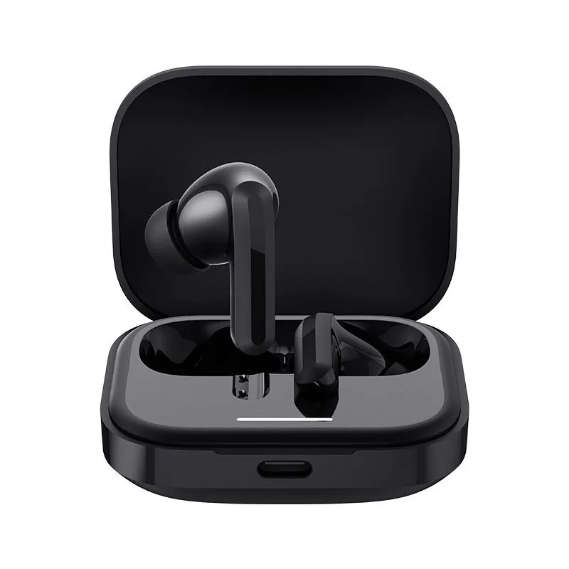 هدفون بلوتوثی شیائومی مدل Redmi Buds 5 با نویز کنسلینگ فعال (ANC)، درگاه شارژ USB Type-C، دارای نشانگر روی محفظه شارژ
