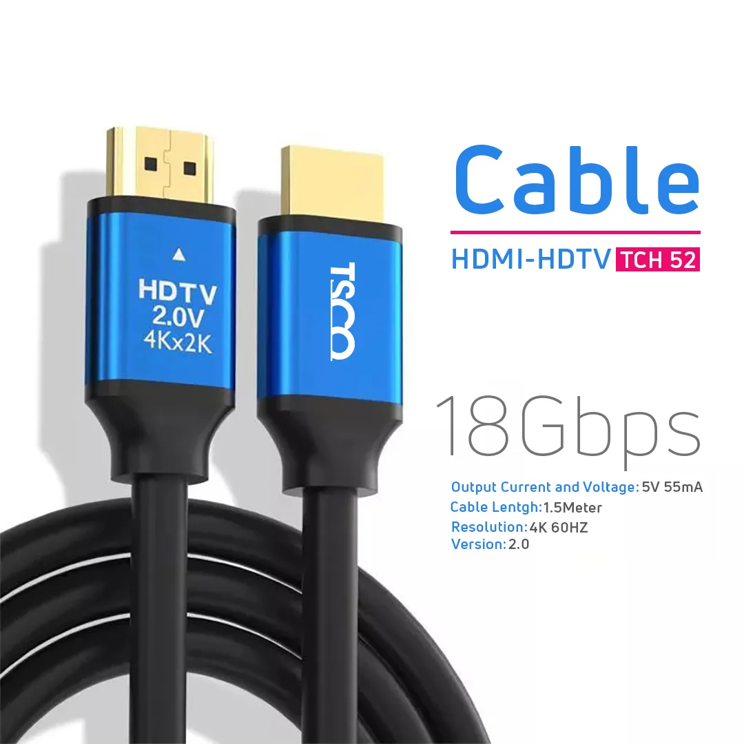 کابل HDMI تسکو مدل TCH 52 طول 1.5 متر