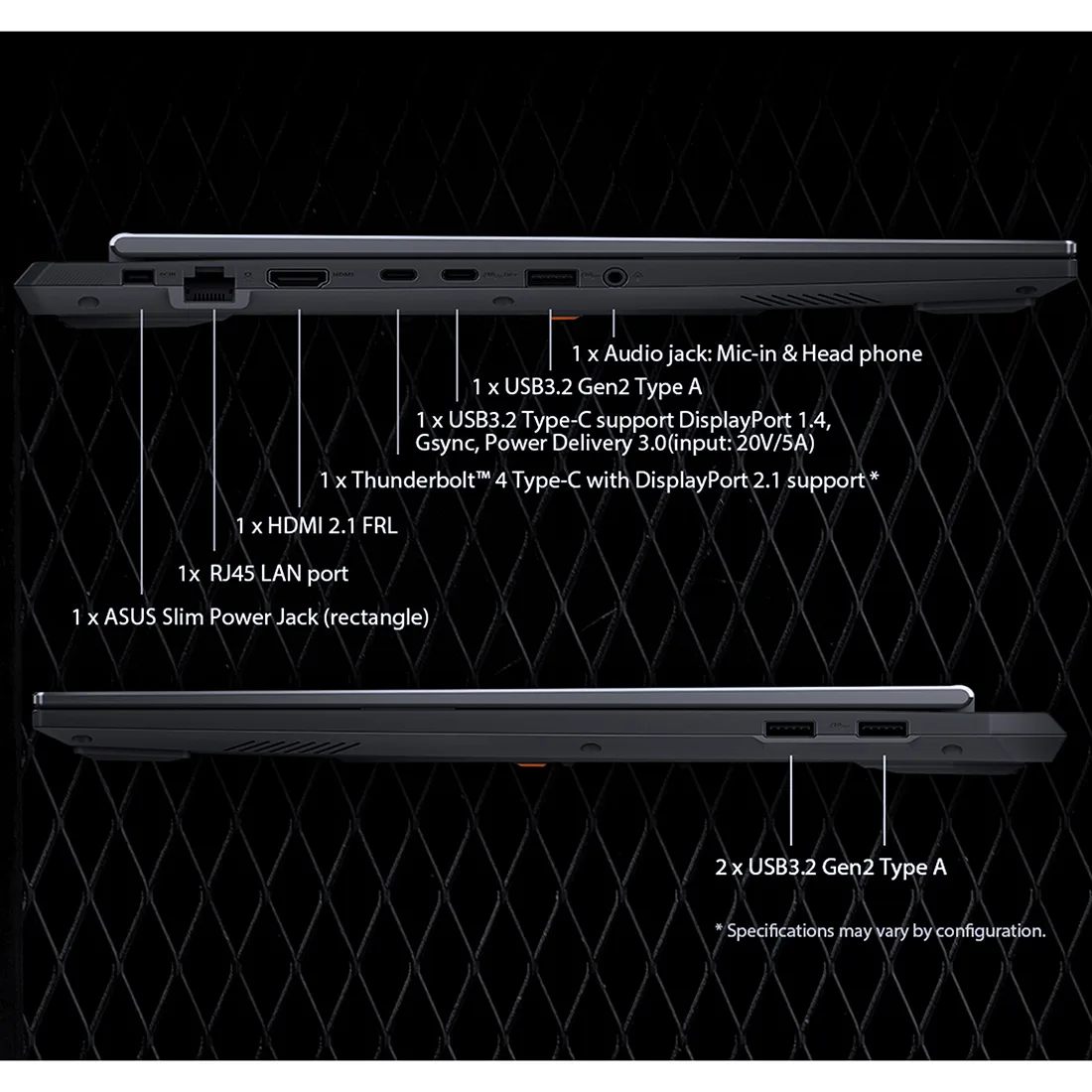 لپ تاپ 16 اینچی ایسوس مدل TUF Gaming F16 FX608JMR-F16I75060-i7 14650HX-RTX5060 8GB-32GB DDR5 5600MHz-1TB SSD-FHD 165Hz-W
