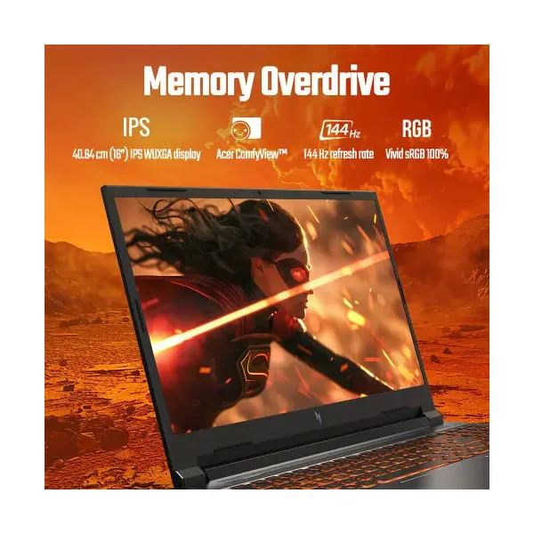 لپ تاپ 16 اینچی ایسر مدل Nitro V 16 ANV16-71-760Q-i7 14650HX-RTX4050 6GB-16GB DDR5 5600MHz-512GB SSD-FHD 165Hz