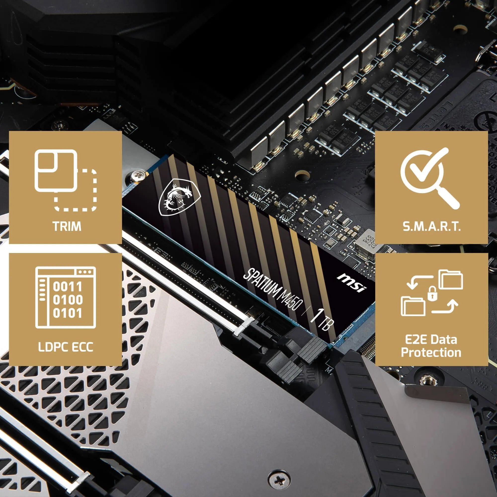 اس اس دی اینترنال PCIe Gen4 x4 ام اس آی مدل SPATIUM M450 ظرفیت 500 گیگابایت